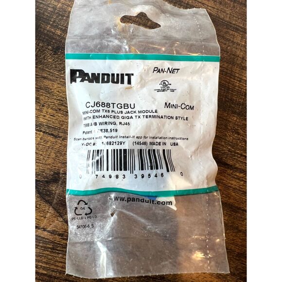 Panduit CJ688TGBU Mini-Com Giga TX Cat6 RJ45 Jack Module Termination Networking - Picture 2 of 3